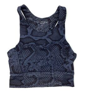 ALLFENIX Python Navy Sports Bra NWT Size S Sculpt Fit Athleisure